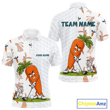 Load image into Gallery viewer, Rabbit Carrot Golf Polo Shirt Funny Golfer Bunny Custom Team Name Jersey NHT892