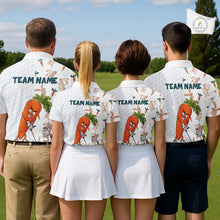 Load image into Gallery viewer, Rabbit Carrot Golf Polo Shirt Funny Golfer Bunny Custom Team Name Jersey NHT892