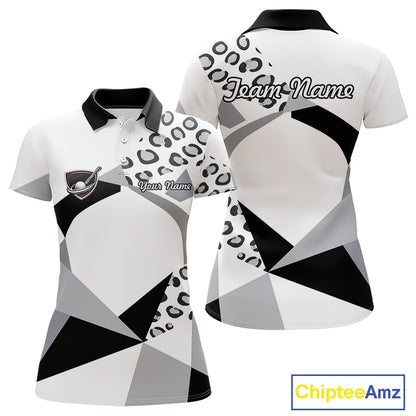 Geometric Leopard Fusion Performance Womens Golf Polo Shirt, Golf Gift For Team NHT722