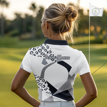 Load image into Gallery viewer, Geometric Leopard Fusion Performance Womens Golf Polo Shirt, Golf Gift For Team NHT722