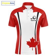 Load image into Gallery viewer, Personalized Canada Flag Mens Golf Shirts Golf Polo Shirts For Men Patriotic Golf Tops NHT734
