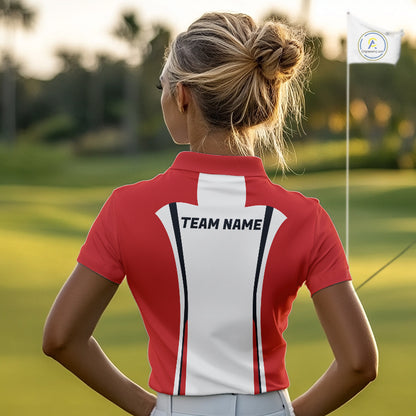 Personalized Canada Flag Womens Golf Shirts Golf Polo Shirts For Womens Patriotic Golf Tops NHT734
