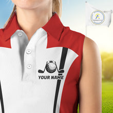 Load image into Gallery viewer, Personalized Canada Flag Sleeveless Womens  Golf Shirts Golf Polo Shirts For Women Patriotic Golf Tops NHT734
