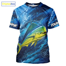 Load image into Gallery viewer, Custom Mahi Mahi Fishing Jersey with vibrant mahi mahi graphic and short sleeve performance fit