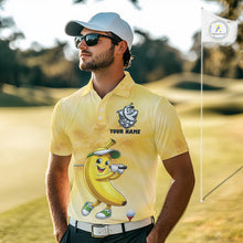 Load image into Gallery viewer, Funny Banana Mens Golf Polo Shirts Custom Name, Golf Shirt For Men, Golf Gift NHT745