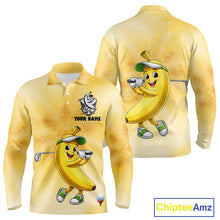 Load image into Gallery viewer, Funny Banana Mens Golf Polo Shirts Custom Name, Golf Shirt For Men, Golf Gift NHT745