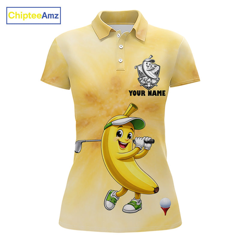 Funny Banana Womens Golf Polo Shirts Custom Name, Golf Shirt For Womens, Golf Gift NHT745