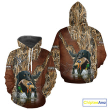 Load image into Gallery viewer, Mallard Duck Hunting With Black Lab Custom Name 3D All Over Print Shirt, Dog Hunting Gifts NHT131
