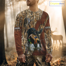 Load image into Gallery viewer, Mallard Duck Hunting With Black Lab Custom Name 3D All Over Print Shirt, Dog Hunting Gifts NHT131