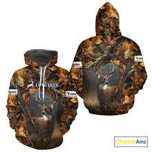 Load image into Gallery viewer, Season Deer Hunting Shirt Brown Camo Fall Pattern 3D Custom Name Clothes For Hunters NHT133