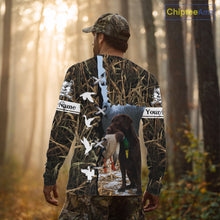 Load image into Gallery viewer, Brown Camo Duck Hunting With Chocolate Lab Dog 3D All Over Printed Shirts, Dog Hunting Clothes NHT143
