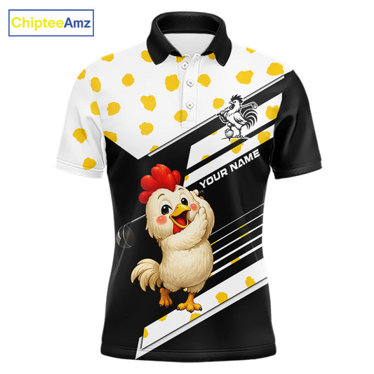 Funny golf polo shirt custom name chicken golf shirt for men