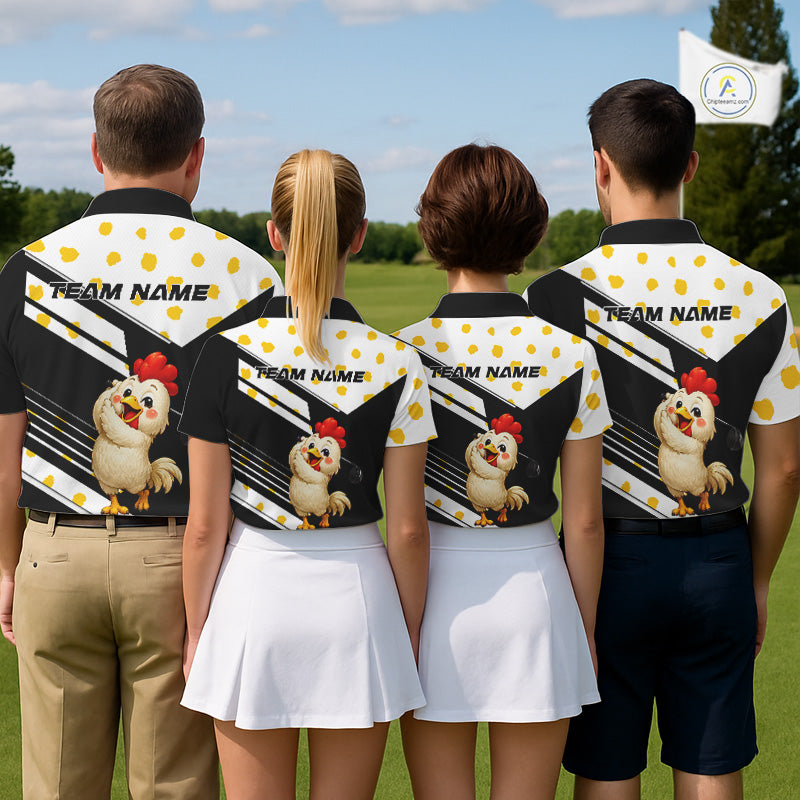 Funny Golf Polo Shirt Custom Name Chicken Golf Shirt For Womens, Funny Golf Shirt For Team  NHT947