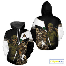 Load image into Gallery viewer, Duck Hunting Shirt Personalized Grim Reaper Camo Hunting Clothes For Men, Duck Hunting Gift NHT150