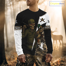 Load image into Gallery viewer, Duck Hunting Shirt Personalized Grim Reaper Camo Hunting Clothes For Men, Duck Hunting Gift NHT150