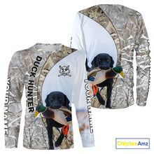 Load image into Gallery viewer, Duck Hunting Winter Camo Black Lab 3D All-Over Printed Shirt, Gift for Waterfowl Hunters NHT250