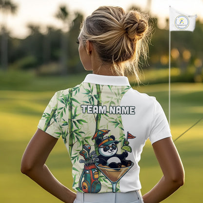 Funny Tropical Bamboo Panda Bear Apparel, Custom Name Performance Golf Jersey For Womens NHT958