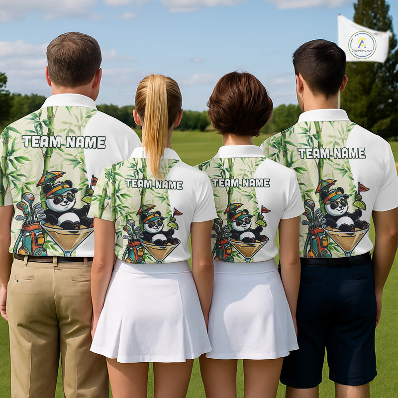 Funny Tropical Bamboo Panda Bear Apparel, Custom Name Performance Golf Jersey For Men NHT958