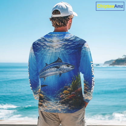 Personalized Offshore Fishing Jerseys, King Mackerel Fishing Shirts Long Sleeve For Men NHT823
