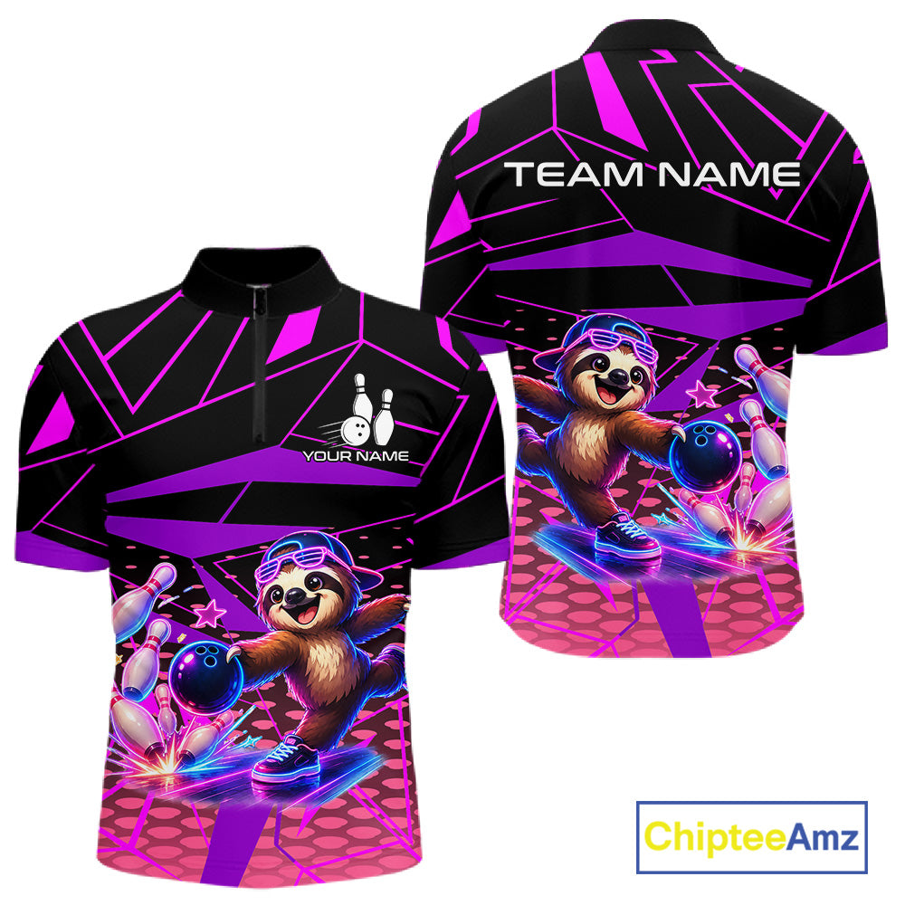Bowling jersey with sloth design and 'Team Name' text on a white background