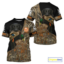 Load image into Gallery viewer, Black Lab Hunting Dog Customized Name All Over Print Shirts For Hunters, Duck Hunting Shirt NHT271