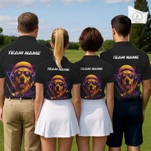 Load image into Gallery viewer, Retro Synthwave Golden Retriever Womens Golf Polo Shirt - Funny Dog Dad Golfing Apparel NHT997