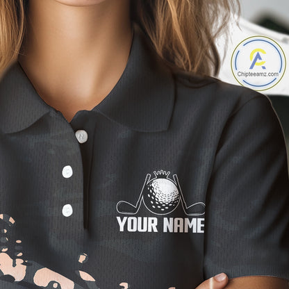 Custom Name Leopard Print Polo Shirt – Stylish Animal Print Golf Polo For Womens NHT855