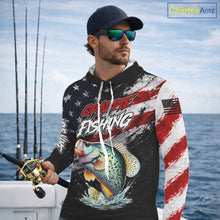 Load image into Gallery viewer, American Flag Crappie Hooded Fishing Shirt For Men, Personalized Crappie Fishing Apparel