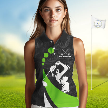 Custom Ball Womens Sleeveless Golf Polo Shirt For Mom – Personalized Name & Team Design, Mother’s Day Gift Idea NHT669