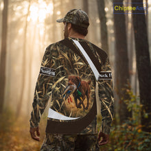 Load image into Gallery viewer, Duck Hunting Waterfowl Camo Chocolate Labrador Retriever Dog Shirts, Duck Hunting Shirt NHT201