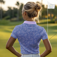 Load image into Gallery viewer, Custom Lavender Paisley Golf Polo For Womens, Personalized Women's Golf Shirt With Name For Mother's Day NHT695