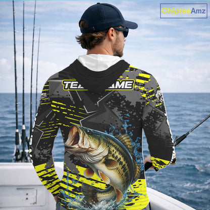 Personalized Largemouth Bass Fishing Jerseys For Fishing Team, Hooded Fishing Gift For Men NHT520