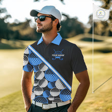 Load image into Gallery viewer, Golf Balls Blue Pattern Mens Golf Polo Shirts Custom Golf Apparel For Familly Team Shirt NHT707