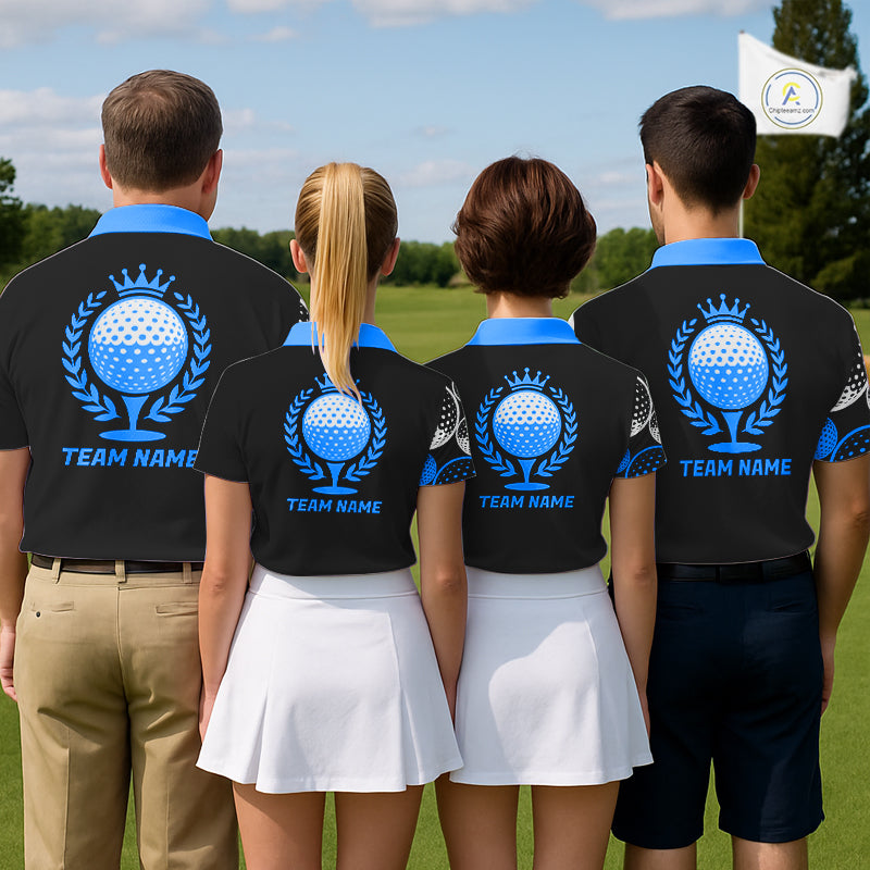 Golf Balls Blue Pattern Womens Golf Polo Shirts Custom Golf Apparel For Familly Team Shirt NHT707