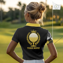 Load image into Gallery viewer, Golf Balls Yellow Pattern Womens Golf Polo Shirts Custom Golf Apparel For Familly Team Shirt NHT708