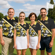 Load image into Gallery viewer, Golf Balls Yellow Pattern Womens Golf Polo Shirts Custom Golf Apparel For Familly Team Shirt NHT708