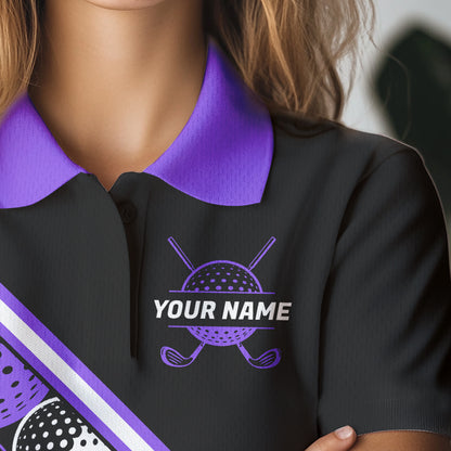 Golf Balls Purple Pattern  Womens Golf Polo Shirts Custom Golf Apparel For Familly Team Shirt NHT710