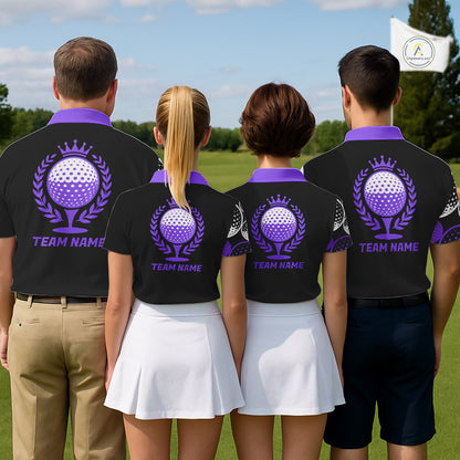 Golf Balls Purple Pattern Mens Golf Polo Shirts Custom Golf Apparel For Familly Team Shirt NHT710