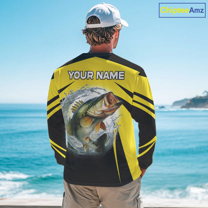 Largemouth Bass Fishing Shirts Long Sleeve Sport With Personalized Name NHT397
