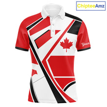Load image into Gallery viewer, Personalized Canada Flag Mens Golf Polo Shirt, Patriotic Golf Gifts For Golf Lover NHT733