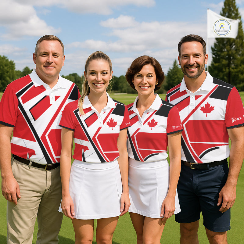 Personalized Canada Flag Womens Golf Polo Shirt, Patriotic Golf Gifts For Golf Lover NHT733