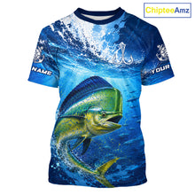 Load image into Gallery viewer, Mahi Mahi Short Sleeve T-Shirt Ocean Blue 3D All Over Print Performance Shirt 