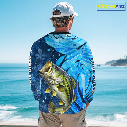 Bass Fishing Shirt For Men, Ice Fishing Shirt, Largemouth Bass Long Sleeve Fishing Gift NHT1388