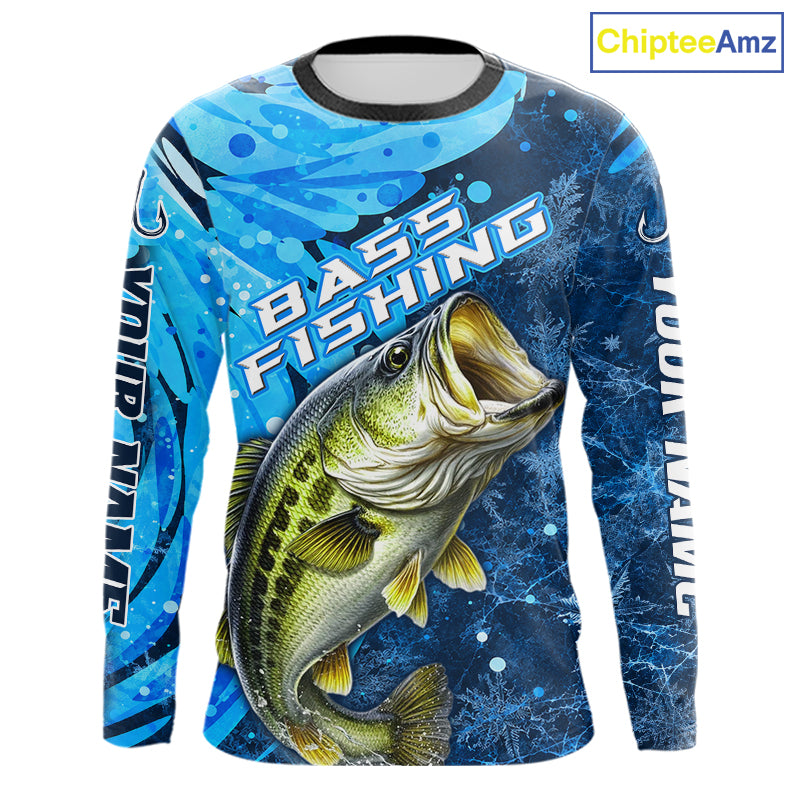 Bass Fishing Shirt For Men, Ice Fishing Shirt, Largemouth Bass Long Sleeve Fishing Gift NHT1388