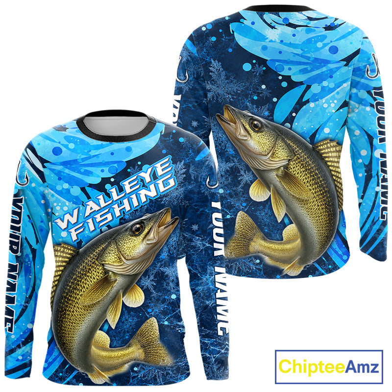 Walleye Fishing Shirt For Men, Ice Fishing Shirt, Walleye Long Sleeve Fishing Gift NHT1389