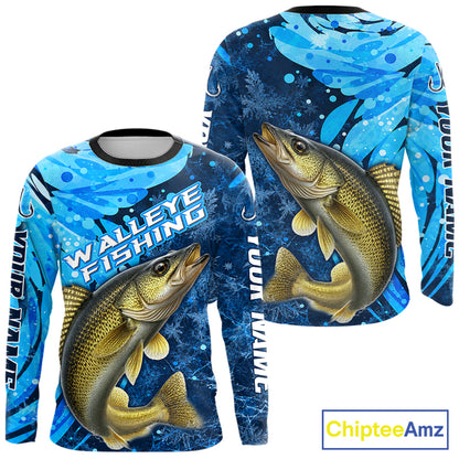 Walleye Fishing Shirt For Men, Ice Fishing Shirt, Walleye Long Sleeve Fishing Gift NHT1389