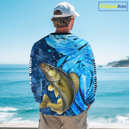 Walleye Fishing Shirt For Men, Ice Fishing Shirt, Walleye Long Sleeve Fishing Gift NHT1389