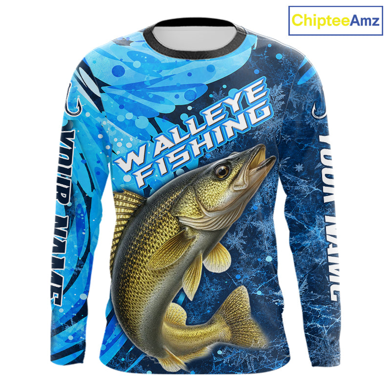 Walleye Fishing Shirt For Men, Ice Fishing Shirt, Walleye Long Sleeve Fishing Gift NHT1389