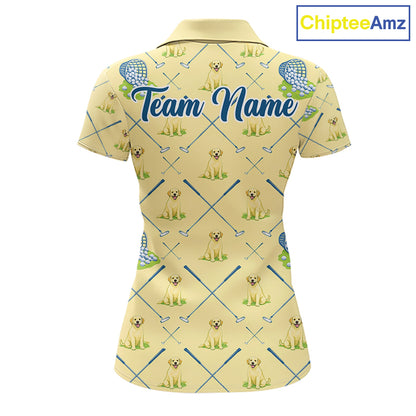Funny Yellow Labrador Golf Polo Shirt For Team, Womens Polo Shirt For Golf Lovers NHT564