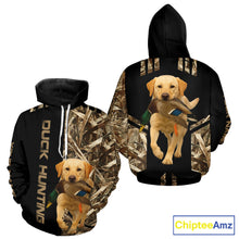 Load image into Gallery viewer, Personalized Yellow Lab Duck Hunting Custom Name All Over Print Shirt, Duck Hunting Gifts NHT241